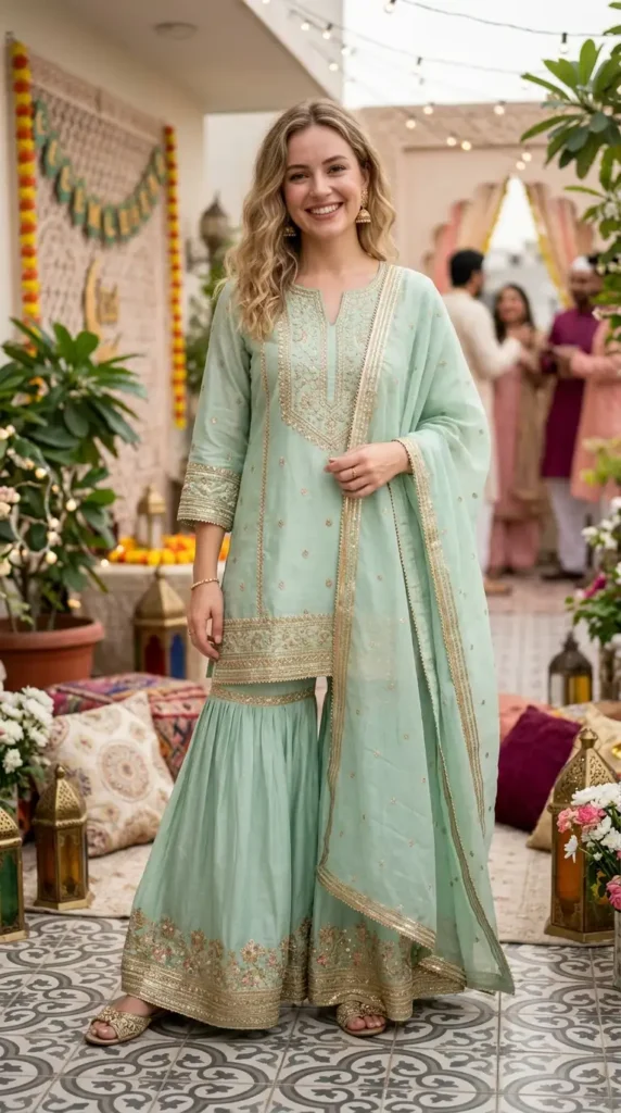 18 Modest Eid Outfit Ideas That Are Both Stylish and Comfortable 8 pastel-sharara-set