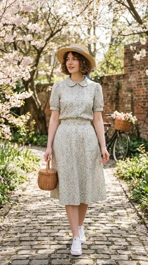 16 Vintage Spring Outfits to Bring Classic Charm to Your Wardrobe 7 pattern-shirt-and-co-ord-set