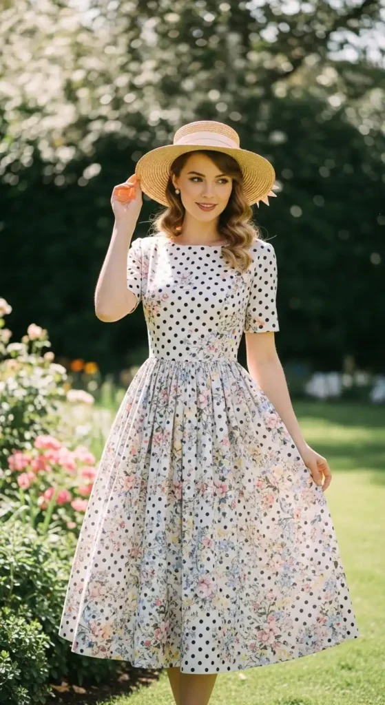 polka-dot-floral-dress