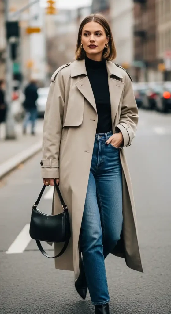 16 Chic 90s Minimalist Fashion Outfits That Are Back in Style 11 trench-coat-over-neutral-basics