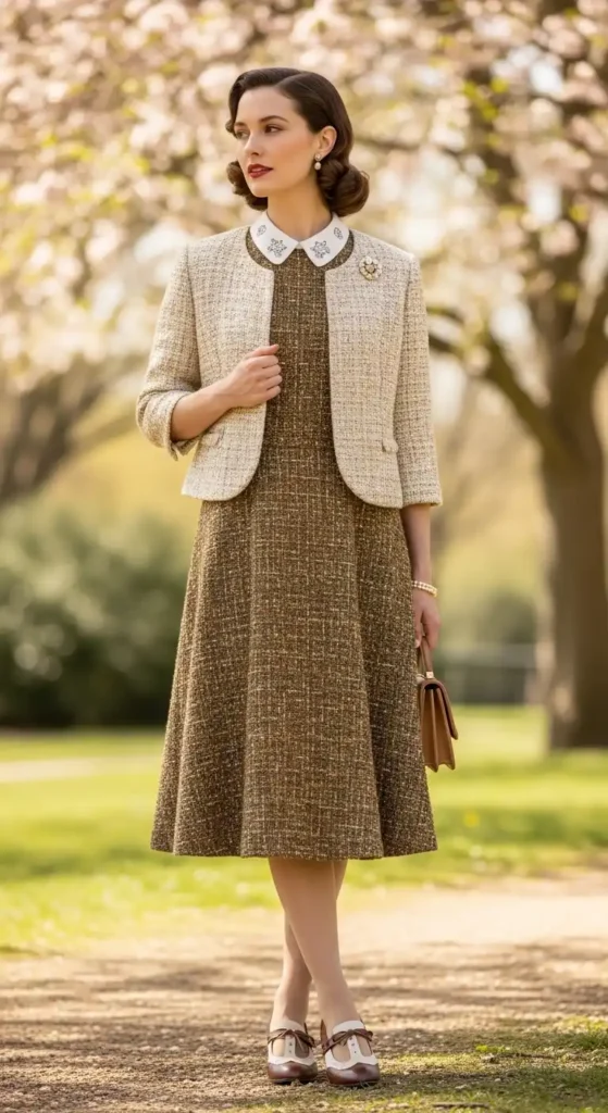 tweed-dress-pattern-pan-collar-shirt-and-textured-jacket