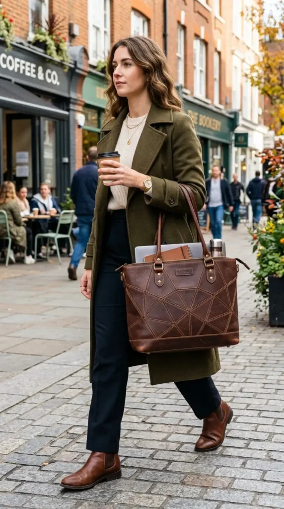 16 Must-Have Tote Bags for Everyday Style and Function 11 geometric-brown-tote