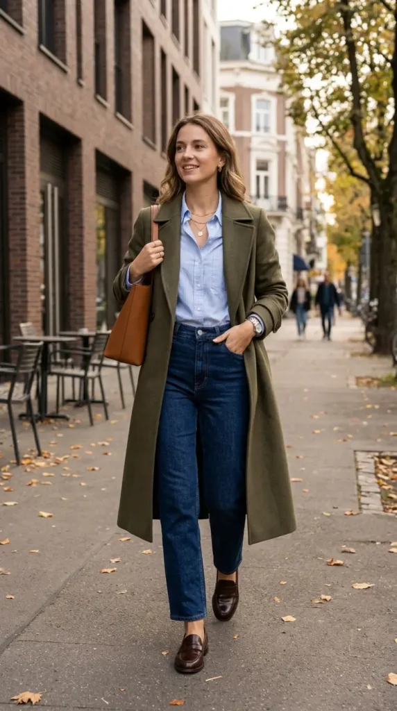 18 Business Casual Outfits That Are Stylish and Comfortable 16 long-coat-shirt-denim