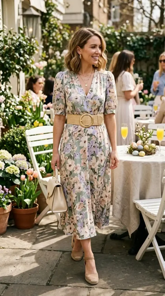 17 Trendy Chic Easter Outfits for an Elegant Easter Celebration 15 midi-dress-with-statement-belt