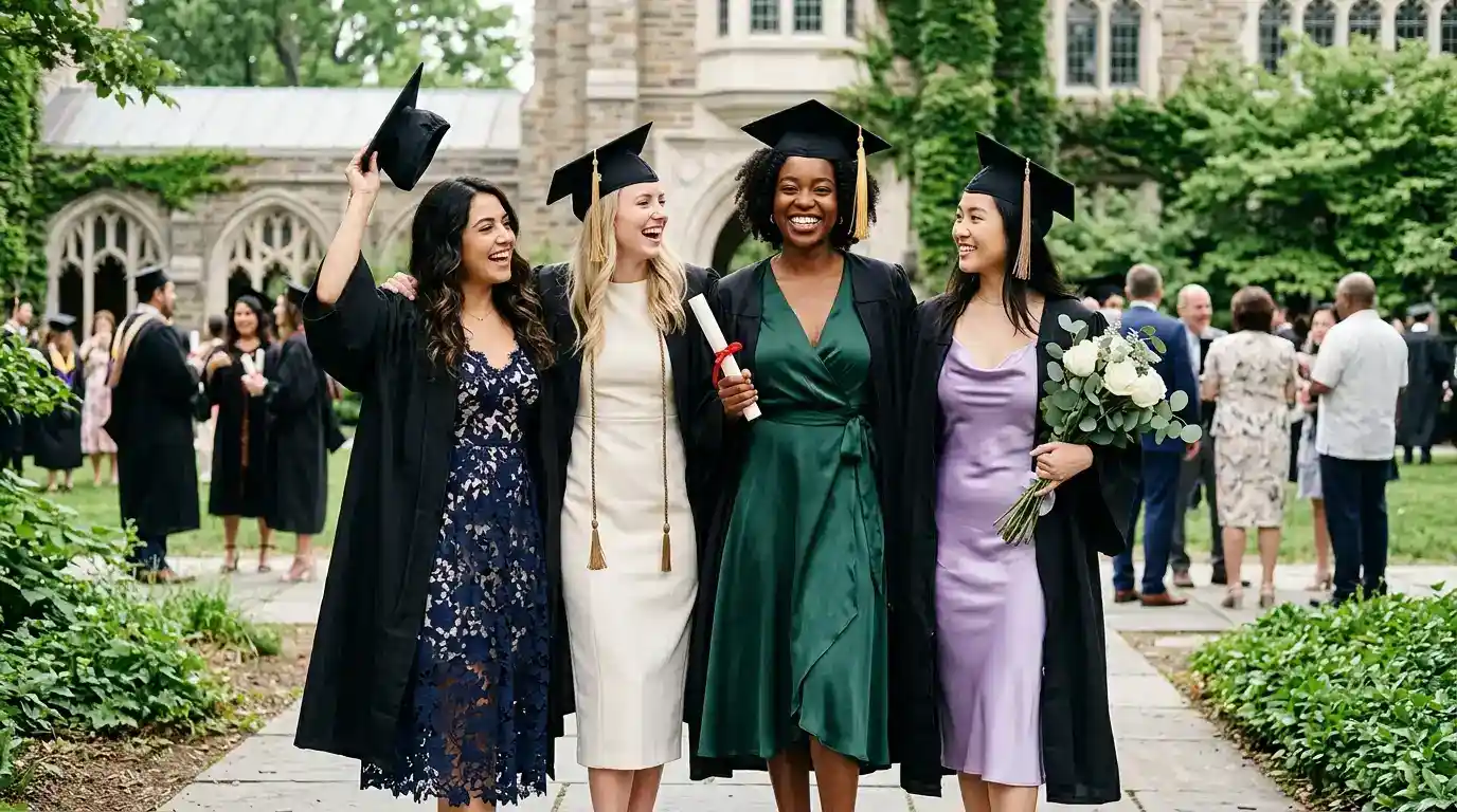 15 Women's Graduation Dress Ideas to Look Elegant on Your Big Day 1 15-Cute-Women_s-Graduation-Dress-Ideas-for-a-Stylish-Look