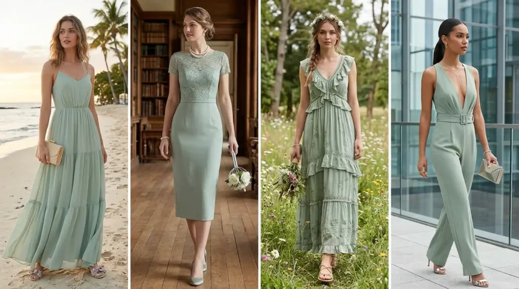 Women Sage Green Wedding Outfit 202606021250