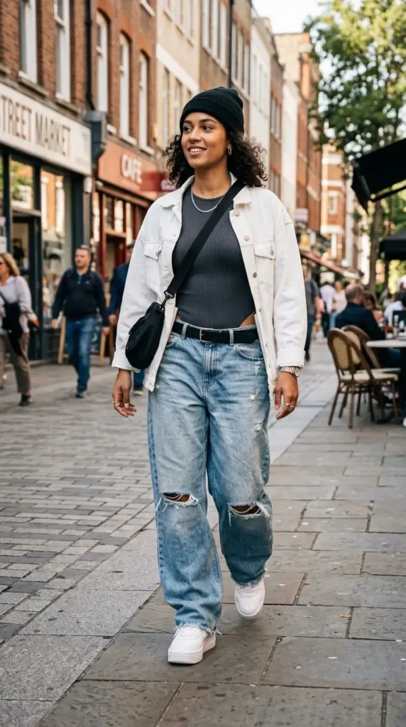 baggy-jeans-with-a-ribbed-bodysuit