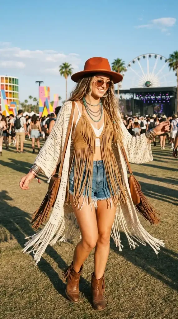 16 Dreamy Coachella Outfits for the Perfect Festival Aesthetic 5 boho-fringe-outfit