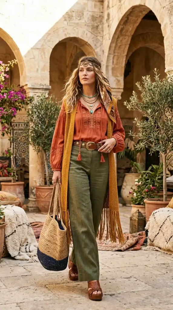 How to Wear Boho Blouses Outfits Like a Modern Bohemian Queen 12 choose-earthy-color-combinations