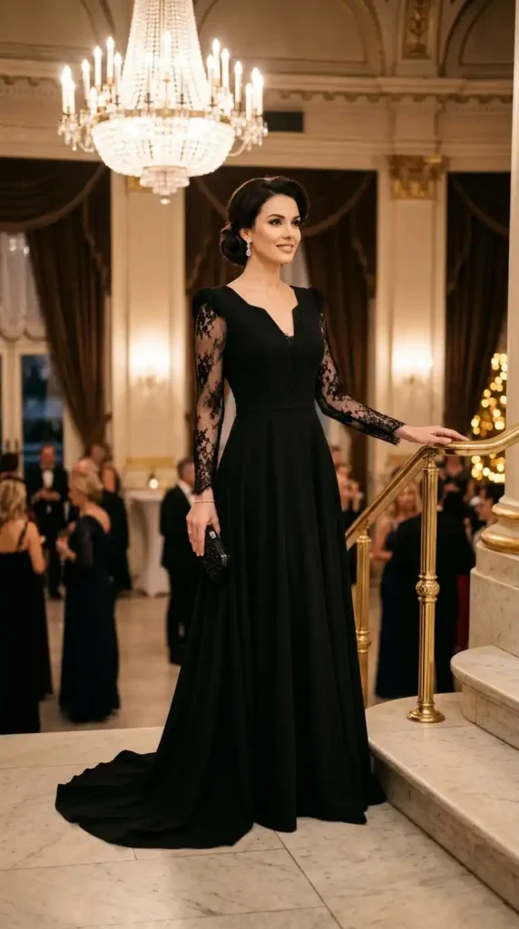 15 Trendy Glamour Dresses Ideas for a Chic & Modern Appearance 2 classic-black-evening-gown