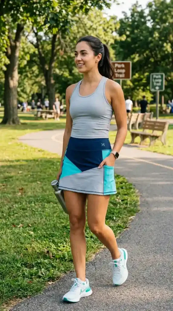 17 Cute Athletic Skirts and Skorts for Sporty and Everyday Fashion 9 color-block-athletic-skort
