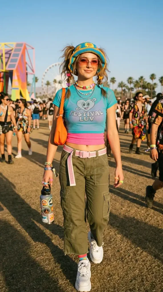 16 Dreamy Coachella Outfits for the Perfect Festival Aesthetic 11 colorful-y2k-festival-style