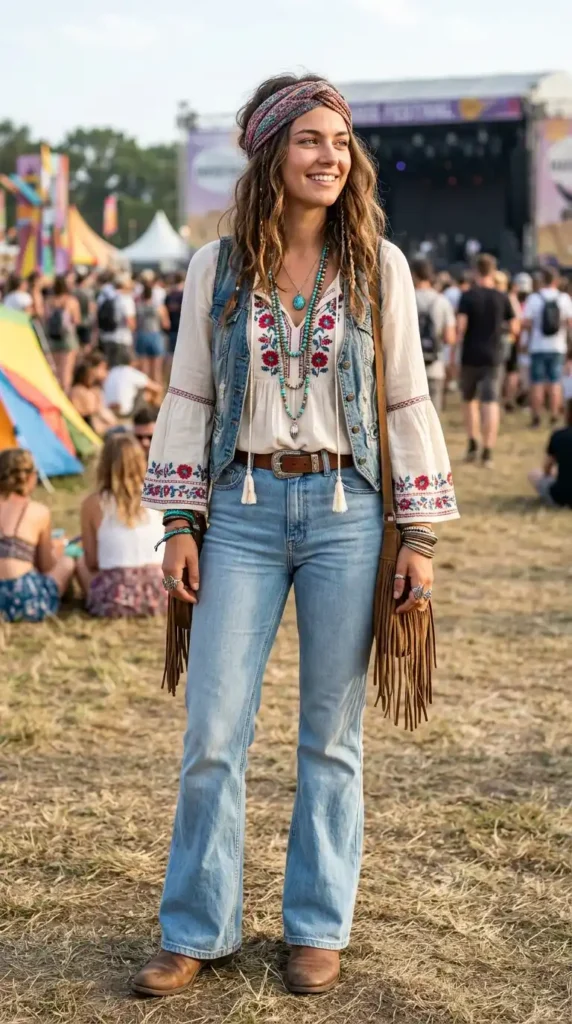How to Wear Boho Blouses Outfits Like a Modern Bohemian Queen 14 create-a-festival-inspired-look