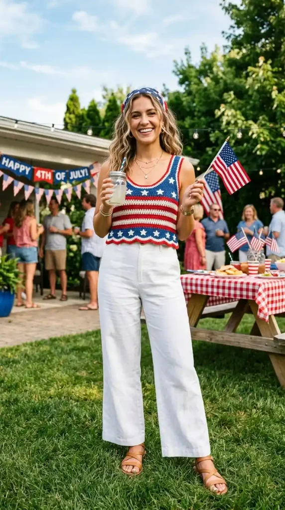 crochet-top-and-white-pants-outfit