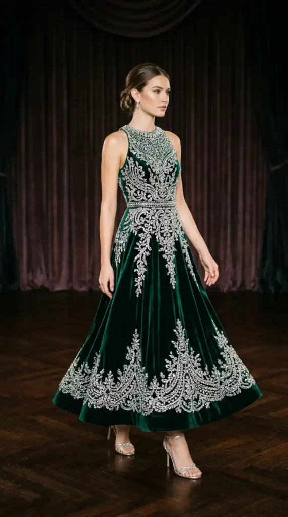 15 Trendy Glamour Dresses Ideas for a Chic & Modern Appearance 15 crystal-embellished-a-line-gown