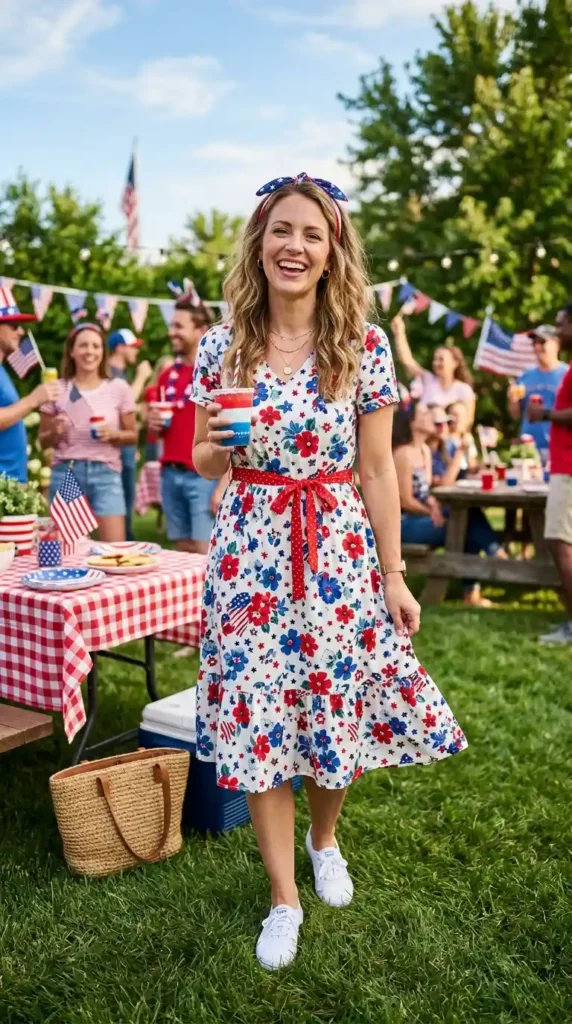 floral-dress-with-patriotic-touches