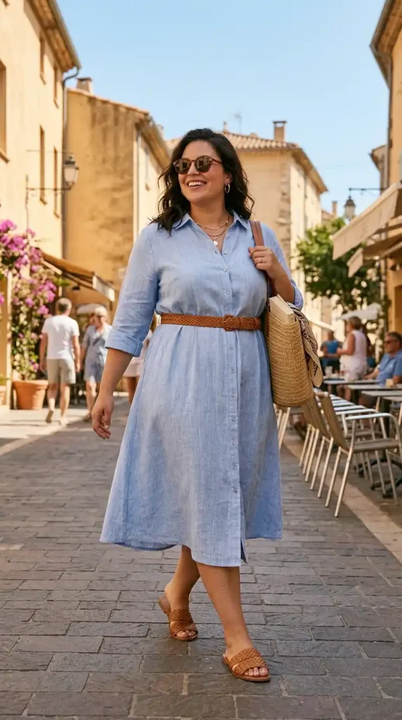 linen-shirt-dress