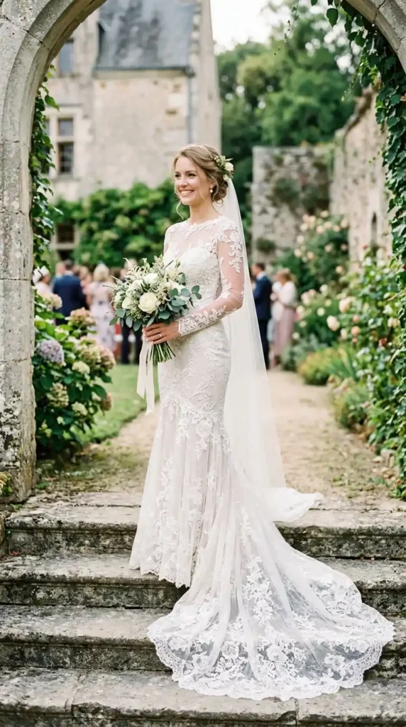 long-sleeve-lace-mermaid-wedding-dress