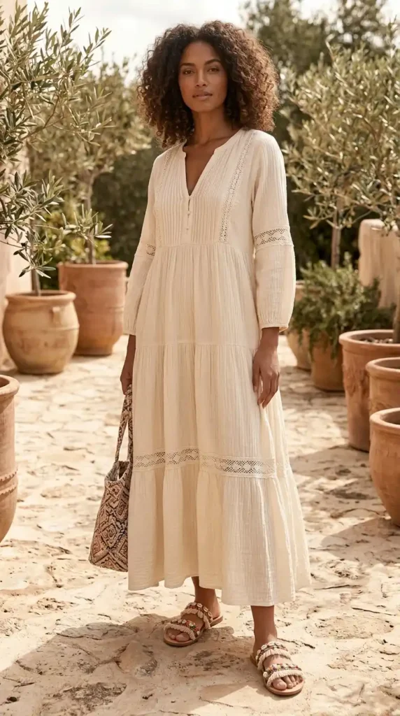 maxi-dress-and-flat-sandals
