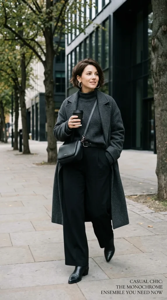 15 Game-Changing Casual Chic Women Outfits You Need Now 15 modern-monochrome-ensembles