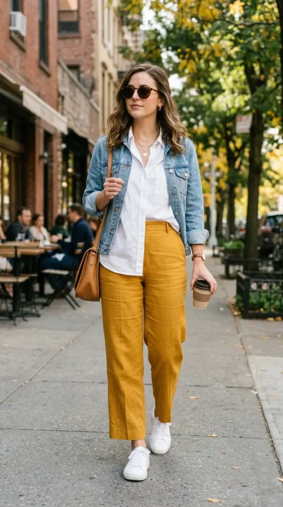 15 Game-Changing Casual Chic Women Outfits You Need Now 3 mustard-trousers