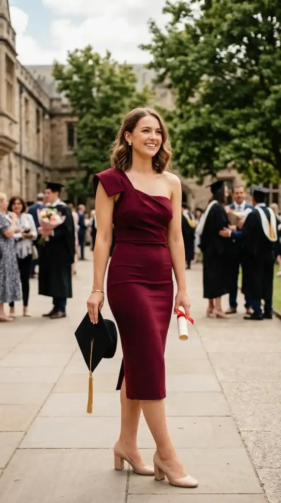 15 Women's Graduation Dress Ideas to Look Elegant on Your Big Day 10 one-shoulder-graduation-dress