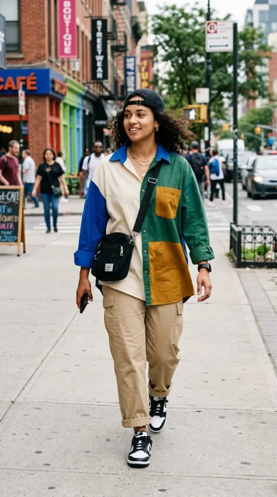 16 Trendy Oversized Shirt Styles for a Fashionable Streetwear Look 17 oversized-color-block-shirt-style