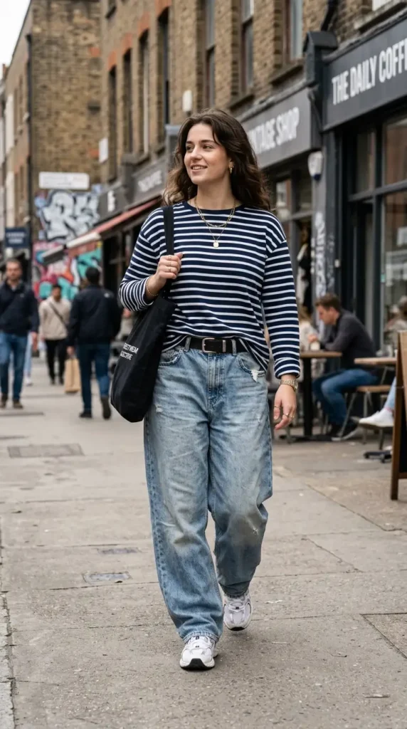 oversized-jeans-with-a-striped-long-sleeve-top