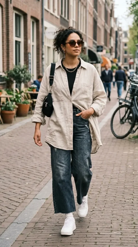 16 Trendy Oversized Shirt Styles for a Fashionable Streetwear Look 6 oversized-linen-shirt-style