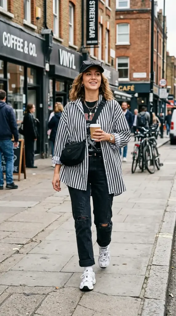 16 Trendy Oversized Shirt Styles for a Fashionable Streetwear Look 7 oversized-striped-shirt-style