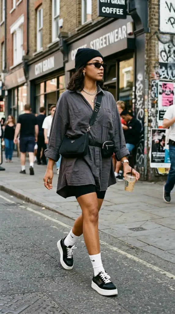 16 Trendy Oversized Shirt Styles for a Fashionable Streetwear Look 16 oversized-tunic-shirt-style