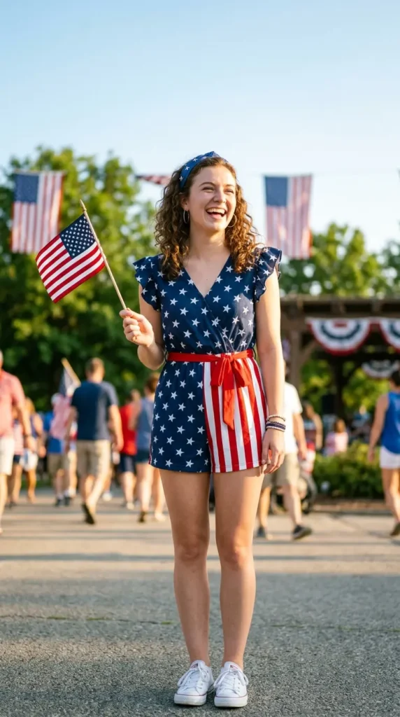 17 Amazing 4th of July Outfit Ideas to Show Your Patriotic Spirit 8 patriotic-romper-outfit