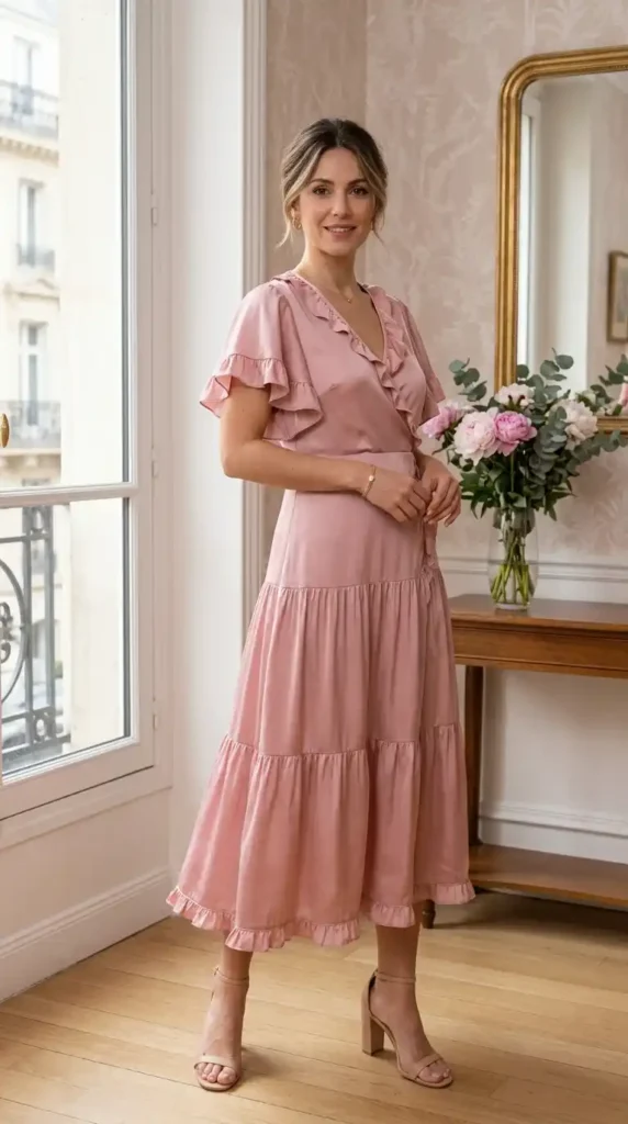 pink-silk-dress-with-ruffle-details