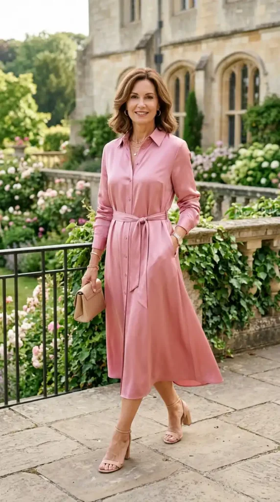 pink-silk-shirt-dress