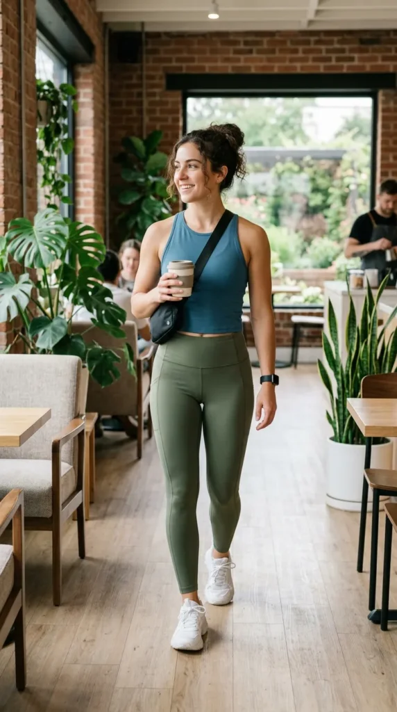 16 Cute Leggings Outfit Ideas for Easy Everyday Fashion Inspiration 6 sporty-tank-top-with-high-waist-leggings
