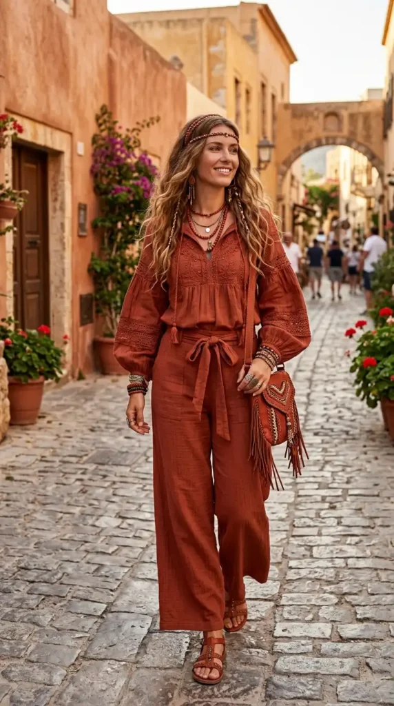 How to Wear Boho Blouses Outfits Like a Modern Bohemian Queen 8 try-monochrome-bohemian-styling