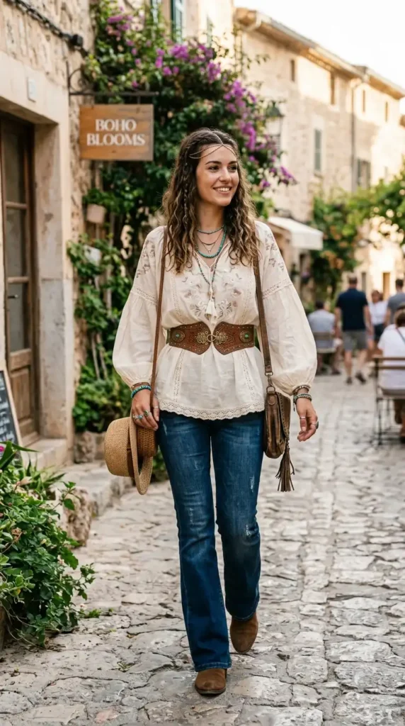 How to Wear Boho Blouses Outfits Like a Modern Bohemian Queen 16 use-belts-to-define-shape