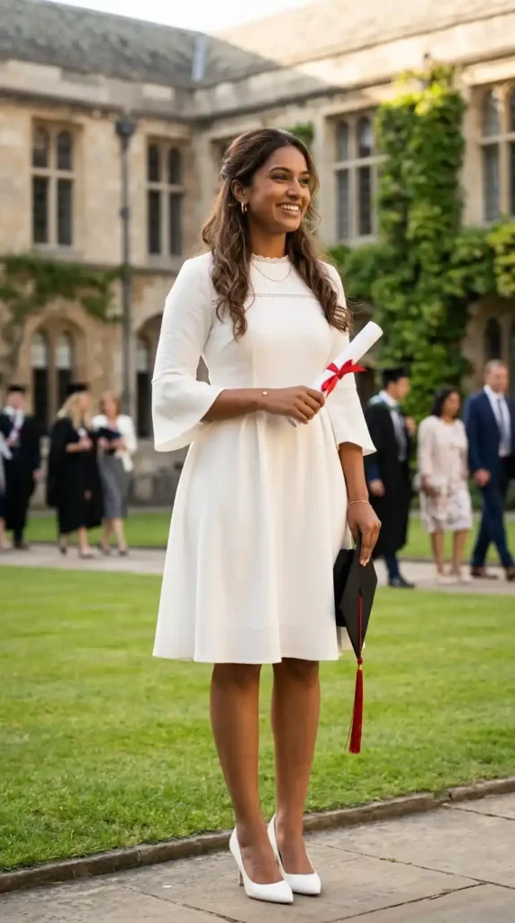 15 Women's Graduation Dress Ideas to Look Elegant on Your Big Day 7 white-graduation-dress