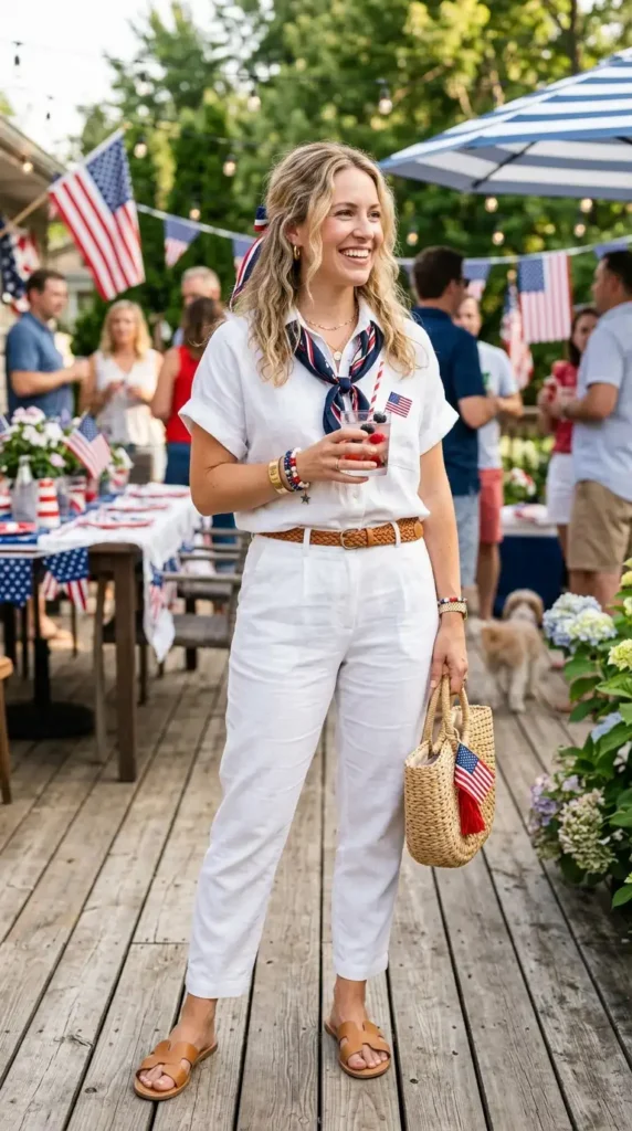 17 Amazing 4th of July Outfit Ideas to Show Your Patriotic Spirit 13 white-linen-outfit
