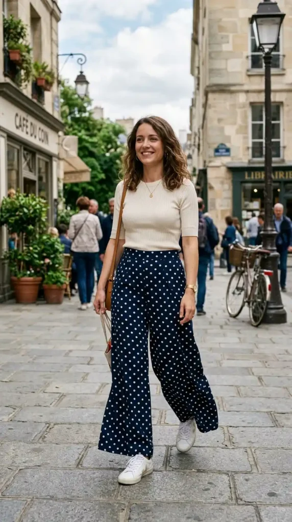wide-leg-polka-dot-trousers-and-a-fitted-knit