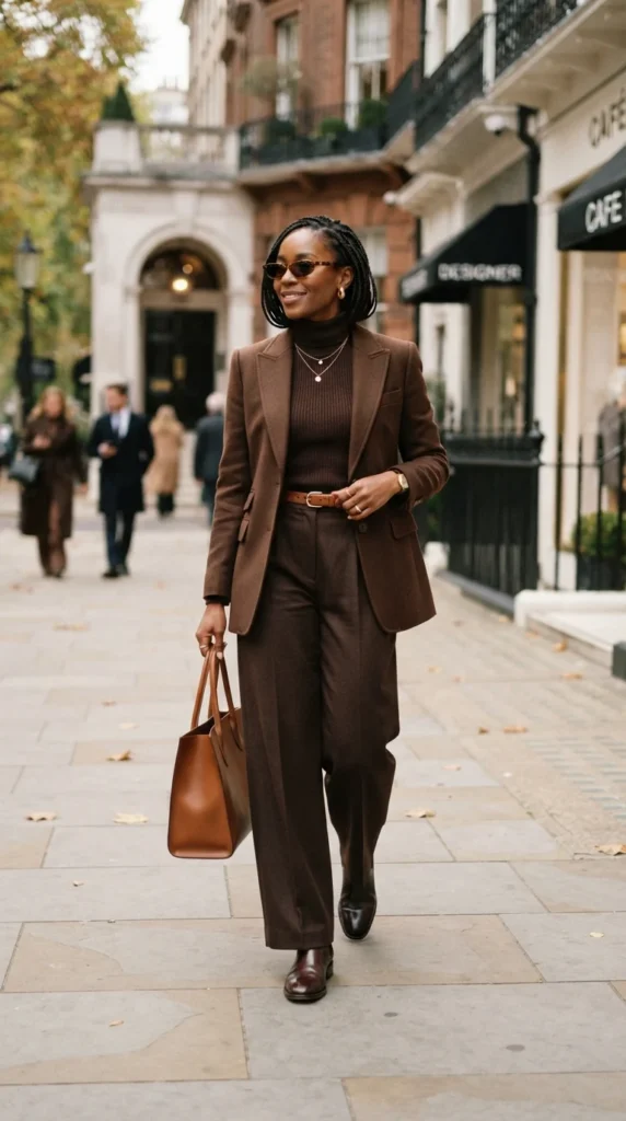 17 Trendy Monochromatic Outfits to Copy for a Clean, Modern Look 18 all-brown-monochromatic-outfit-for-rich-style