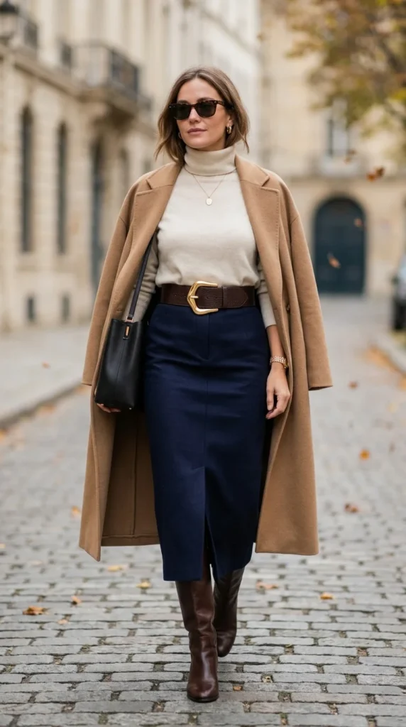 16 Long Pencil Skirt Outfits That Look Expensive Without Trying 16 belted-waist-statement-look