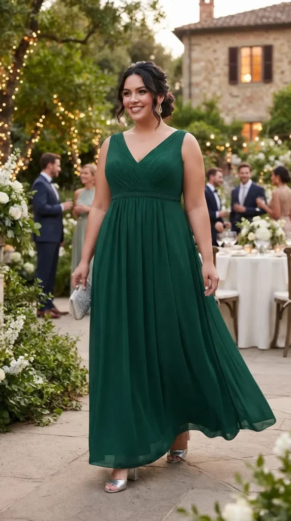 17 Stunning Plus Size Formal Outfits for Weddings and Events 11 empire-waist-chiffon-dress
