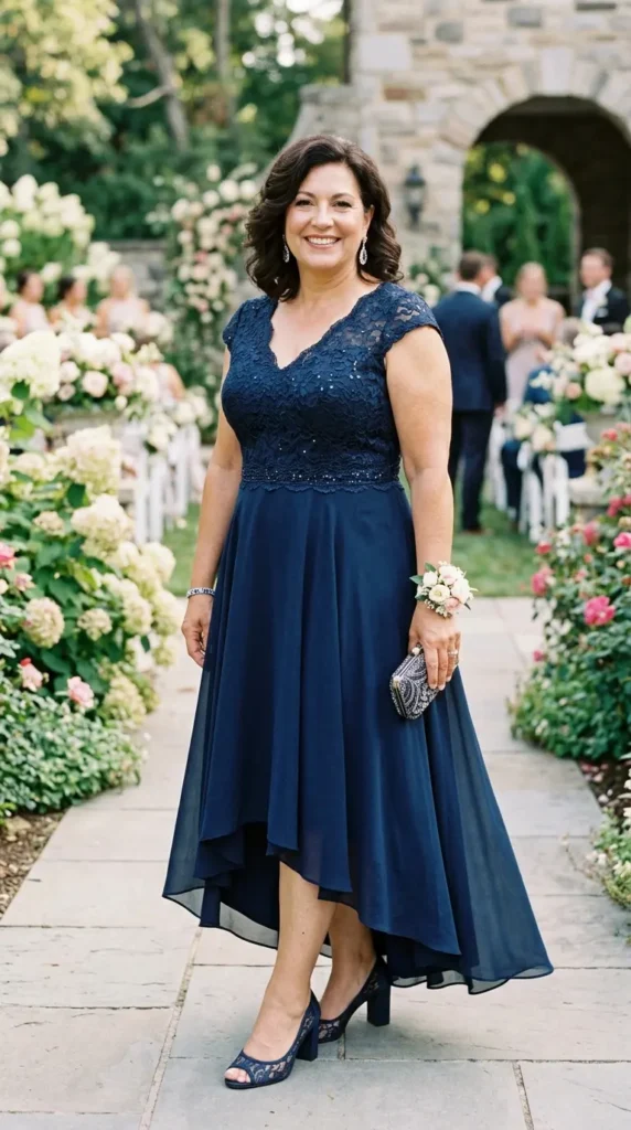 Trendy Plus Size Mother of the Bride Dresses for a Flattering Look 13 high-low-hem-dress