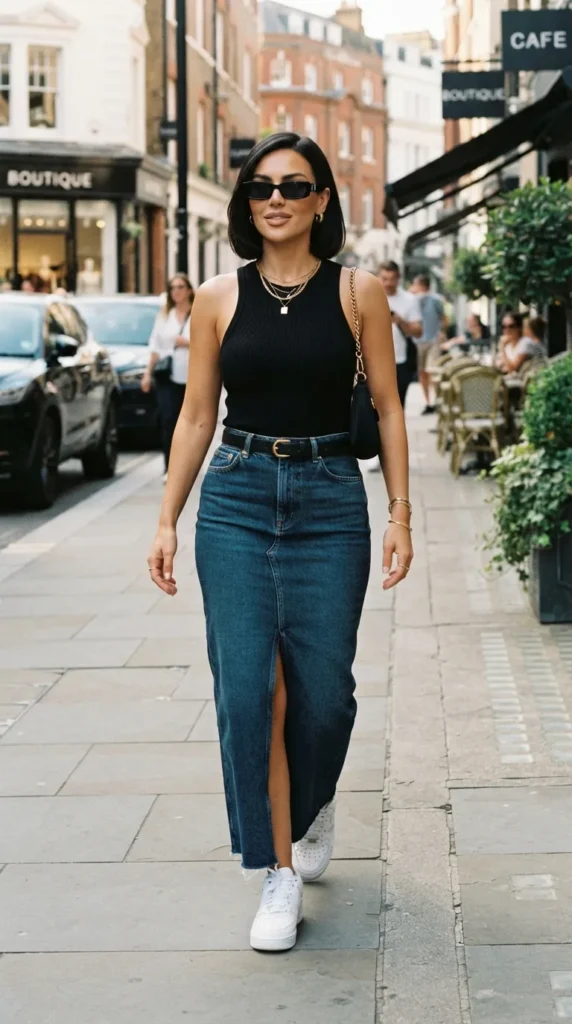 maxi-denim-skirt-with-a-fitted-tank