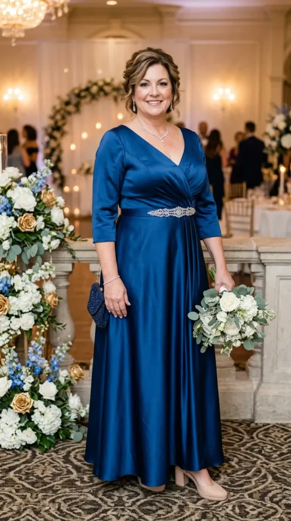 Trendy Plus Size Mother of the Bride Dresses for a Flattering Look 11 satin-elegant-dress