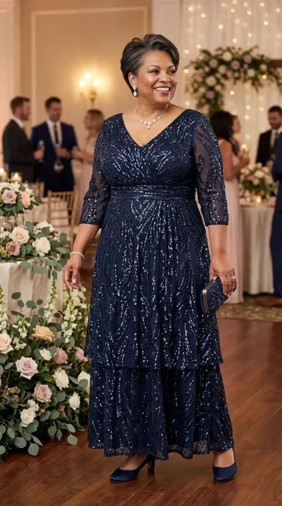 Trendy Plus Size Mother of the Bride Dresses for a Flattering Look 7 sequin-embellished-dress