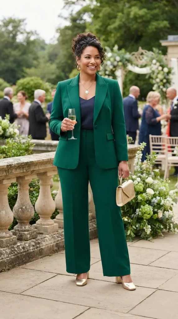 17 Stunning Plus Size Formal Outfits for Weddings and Events 10 tailored-pantsuit-set