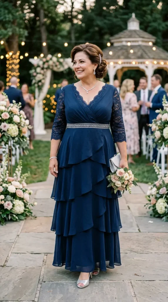 Trendy Plus Size Mother of the Bride Dresses for a Flattering Look 14 tiered-layer-dress
