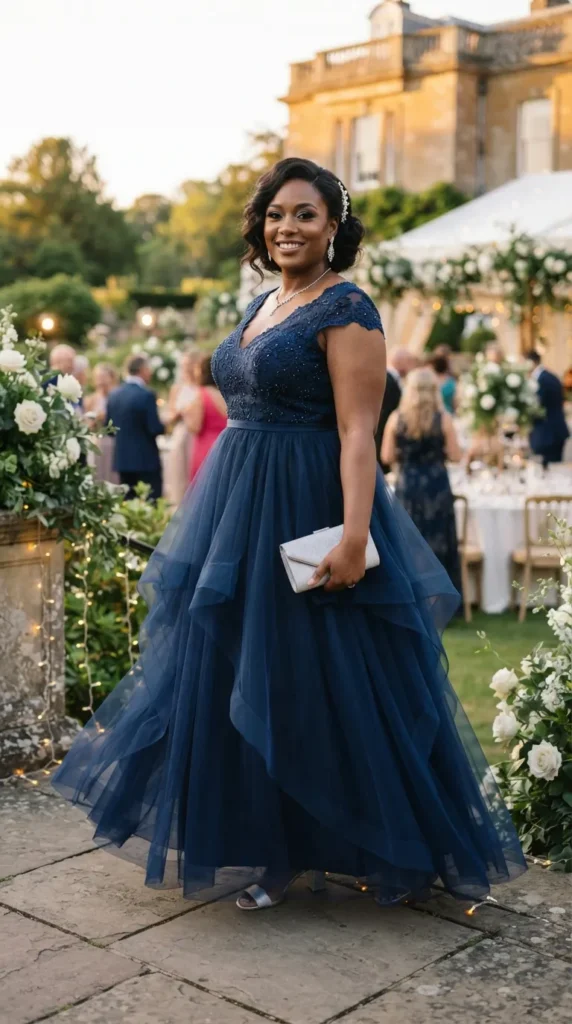 17 Stunning Plus Size Formal Outfits for Weddings and Events 17 tulle-layered-formal-gown